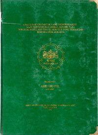 Image of ANALISIS FAKTOR-FAKTOR YANG MEMPENGARUHI LAJU PERTUMBUHAN MODAL SENDIRI PADA INDUSTRI HOTEL AND TRAVEL SERVICE YANG TERDAFTAR DI BURSA EFEK JAKARTA