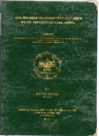 Image of ANALISIS SIKAP WISATAWAN TERHADAP OBJEK WISATA PEMANCINGAN RAWA JOMBOR