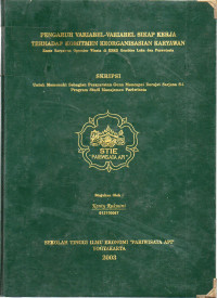 Image of PENGARUH VARIABEL-VARIABEL SIKAP KERJA TERHADAP KOMITMEN KEORGANISASIAN KARYAWAN (KASUS KARYAWAN OPERATOR WISATA DI KRKB GEMBIRA LOKA DAN PURA WISATA)
