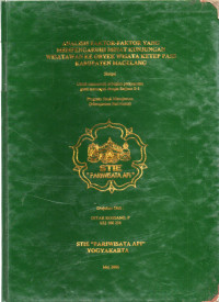 Image of ANALISIS FAKTOR-FAKTOR YANG MEMPENGARUHI MINAT KUNJUNGAN WISATAWAN KE OBYEK WISATA KETEP PASS KABUPATEN MAGELANG
